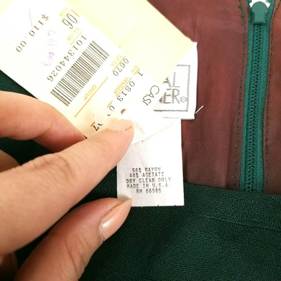 Vintage Forest Green 2-Piece Suit Dress Small 6 - Picture 4 of 16